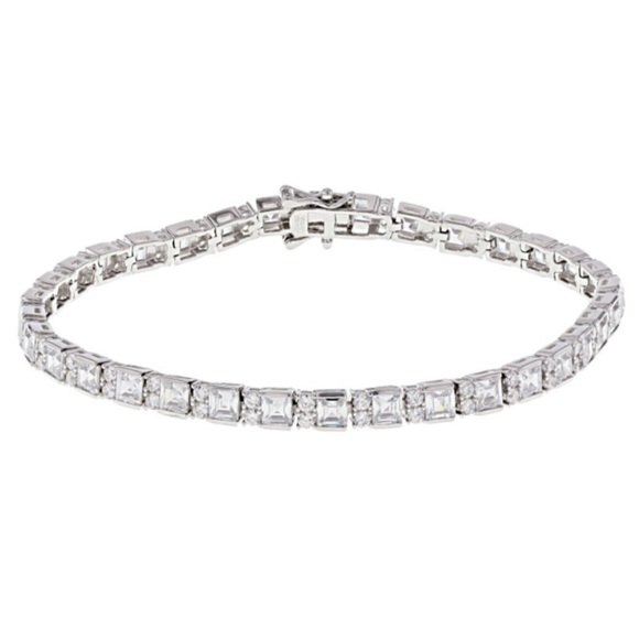 Bella Crystal Line Tennis Bracelet in 925 Silver Dazzling Diamond - Picture 6 of 8